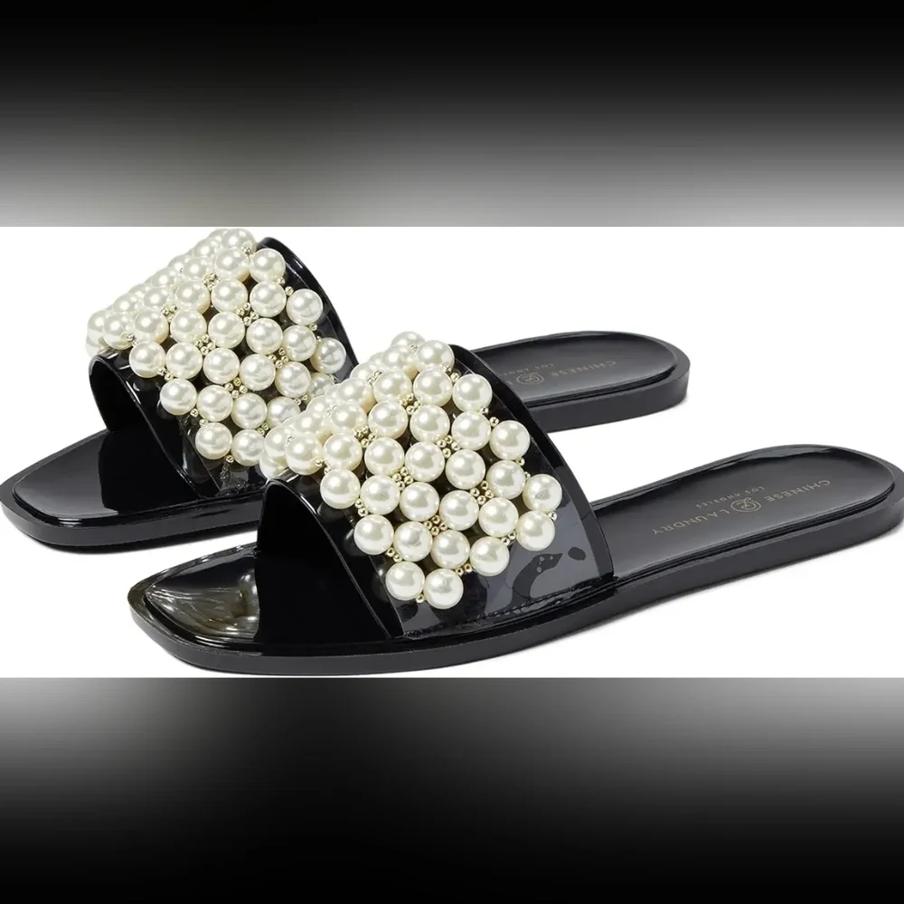 Chinese Laundry Women's Black Jelly Bryer Slide Sandal Size 7